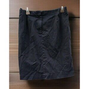 Focus Lifestyle Skirt Womens 8 Navy Blue Straight W/ Slit Elastic Waist Stretch